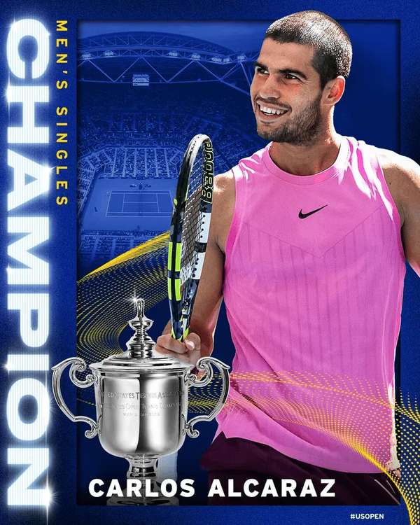 阿尔卡拉斯美网登顶，马德里竞技队官推送上祝贺