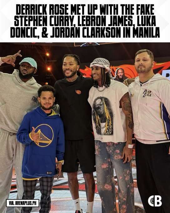 罗斯菲律宾行遇"球星天团" 与多位模仿者同框引热议