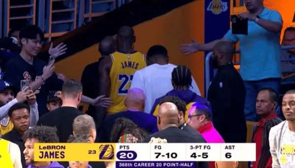 詹姆斯半场20+次数达368场 历史榜单仅次于科比