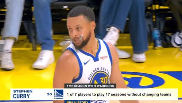 库里跻身历史第七人！17载坚守勇士创传奇